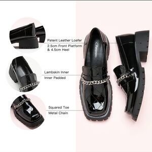 C.Paravano Crozzling Platform Loafers Chain pattened Black EU41/US10.5 NWOT